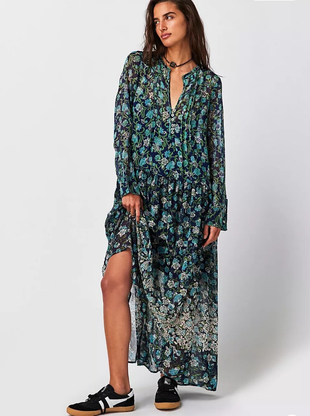 Free People - EUC - Floral Boho Maxi Dress